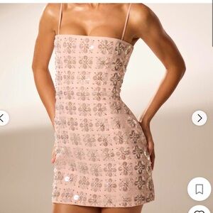 Oh Polly Blush Sequin Mini Dress